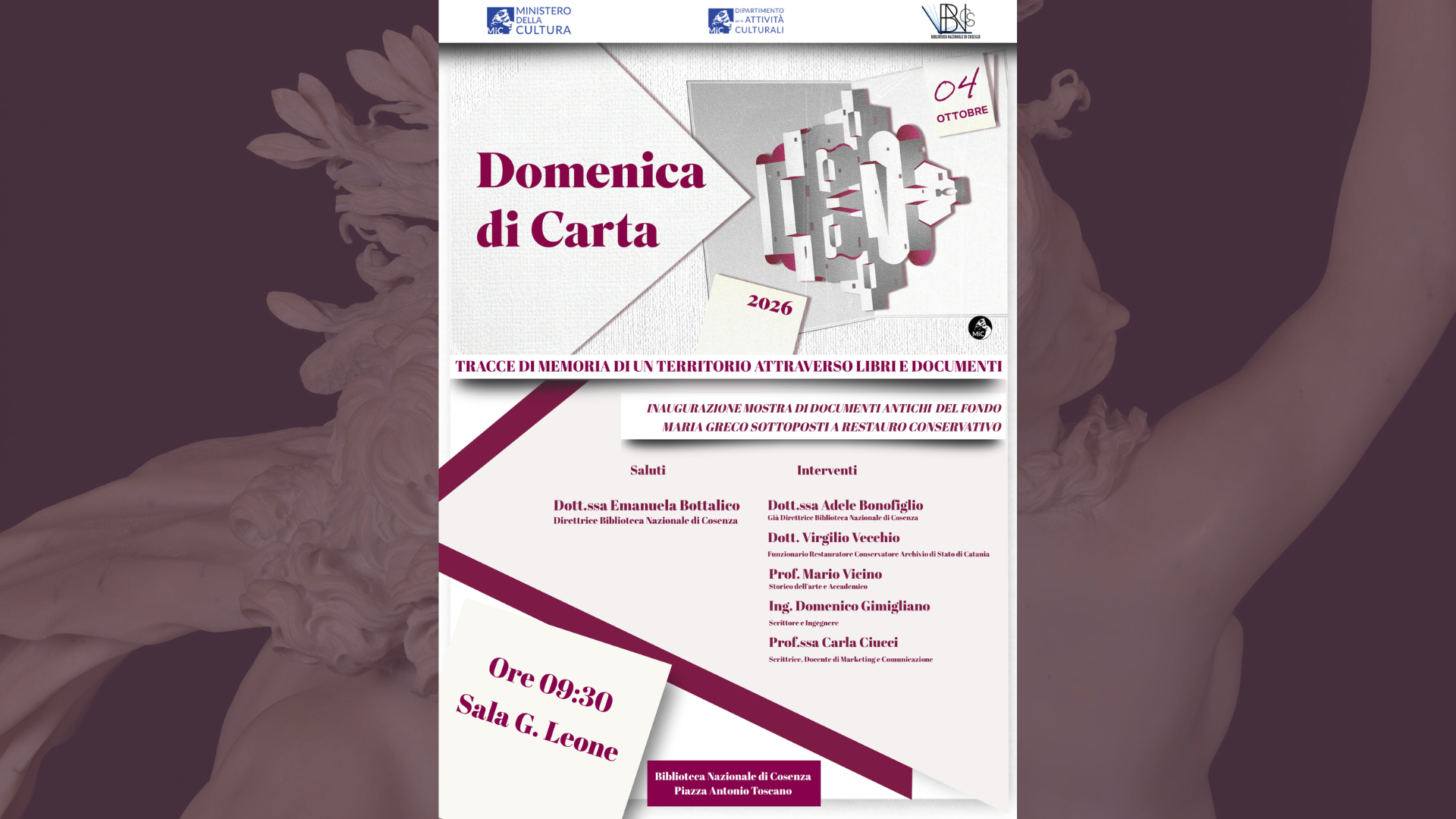 Domenica di Carta 2026 -“Tracce di memoria di un territorio attraverso libri e documenti”
